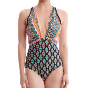 NWT Coastal Zone By Jantzen Diamond One Piece Swimsuit Size XL